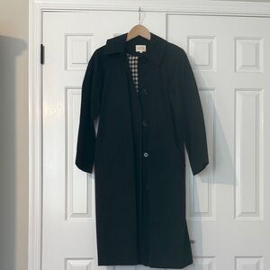 Sezane Classic Black Long Trench Coat